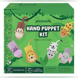 jackinthebox Hand Puppet Making Kit - 6 Safari Animals Felt Puppet Craft Kit